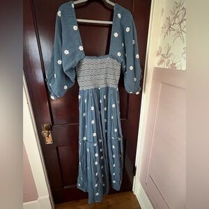 Free People Dahlia Embroidered Maxi Dress